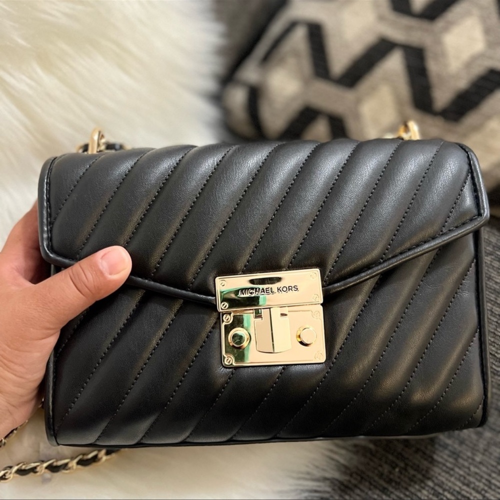 Michael Kors Black Quilted Crossbody Bag